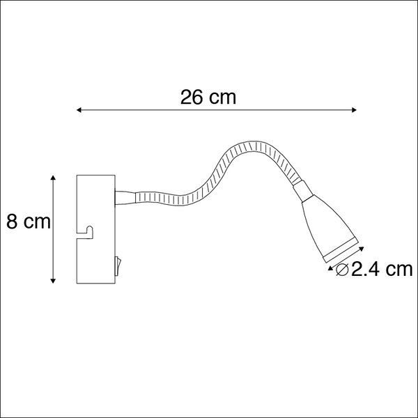 Lampă de perete modernă flexibilă neagră LED - Flex