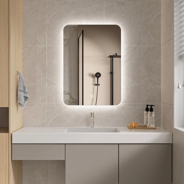 Erga Evelyn, oglinda LED 50x70cm, 1840 lm, 6500K, iluminare din spate, ERG-V01-119-5070-00