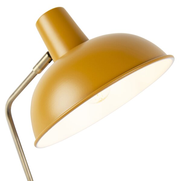 Lampă de masă retro galbenă cu bronz - Milou