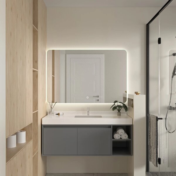 Erga Evelyn, oglinda LED 120x80cm, 3105 lm, 6500K, iluminare din spate, ERG-V01-119-1280-00