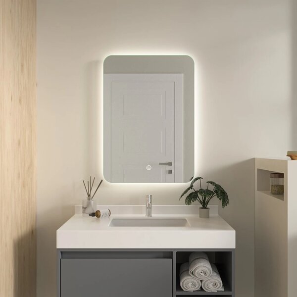 Erga Evelyn, oglinda LED 50x70cm, 1840 lm, 6500K, iluminare din spate, ERG-V01-119-5070-00