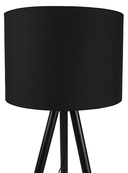 Set de lampă de masă și lampă de podea cu abajur negru - Pip