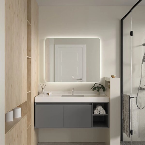 Erga Evelyn, oglinda LED 100x80cm, 2760 lm, 6500K, iluminare din spate, ERG-V01-119-1080-00