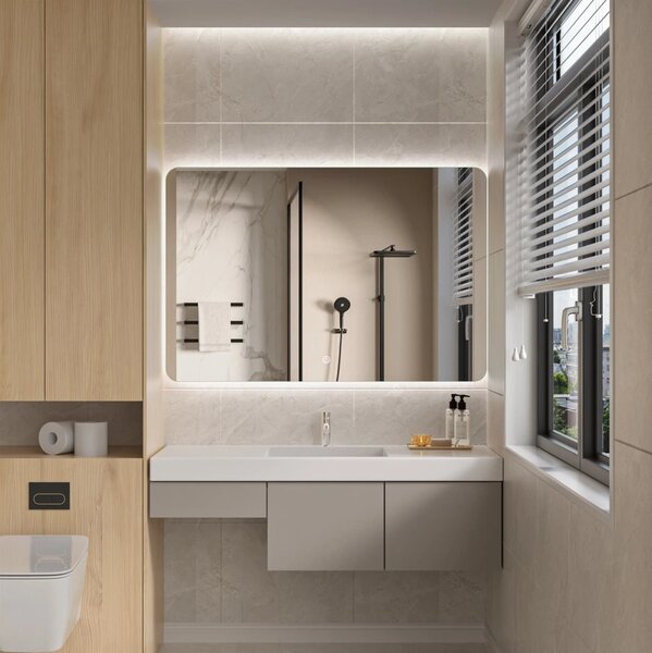 Erga Evelyn, oglinda LED 120x80cm, 3105 lm, 6500K, iluminare din spate, ERG-V01-119-1280-00