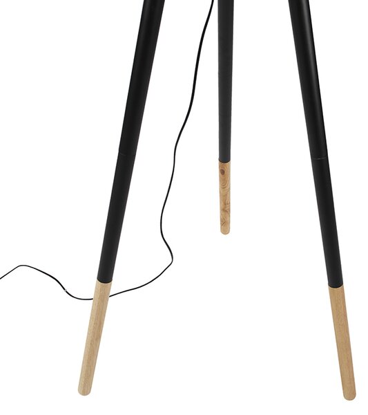 Set de lampă de masă și lampă de podea cu abajur negru - Pip