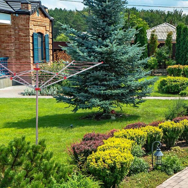 Erga Garden 5000, uscător de rufe de grădină de sine stătător cu 4 brațe 200x200x195 cm, roșu-argintiu, ERG-SEP-10SUSOGRGAR50