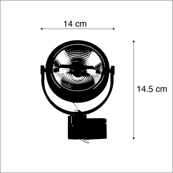 Spot LED pe șină trifazată negru 15W 2700K incl. AR111 - Expert