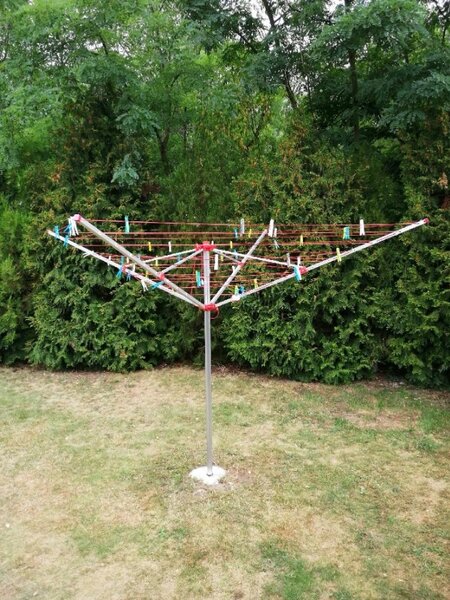 Erga Garden 5000, uscător de rufe de grădină de sine stătător cu 4 brațe 200x200x195 cm, roșu-argintiu, ERG-SEP-10SUSOGRGAR50