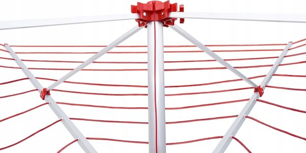 Erga Garden 5000, uscător de rufe de grădină de sine stătător cu 4 brațe 200x200x195 cm, roșu-argintiu, ERG-SEP-10SUSOGRGAR50