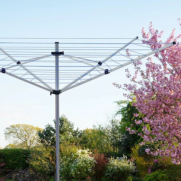 Erga Garden 5000, uscător de rufe de grădină de sine stătător cu 4 brațe 200x200x195 cm, roșu-argintiu, ERG-SEP-10SUSOGRGAR50