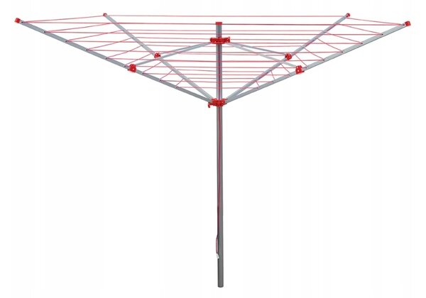 Erga Garden 5000, uscător de rufe de grădină de sine stătător cu 4 brațe 200x200x195 cm, roșu-argintiu, ERG-SEP-10SUSOGRGAR50
