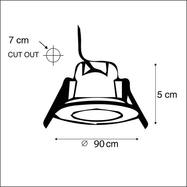 Set de 3 spoturi încastrate rotunde din oțel, inclusiv LED IP65 - Simply