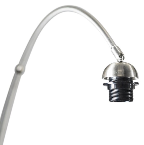 Lampă cu arc din oțel cu abajur din stofă alb 50/50/25 reglabil - XXL
