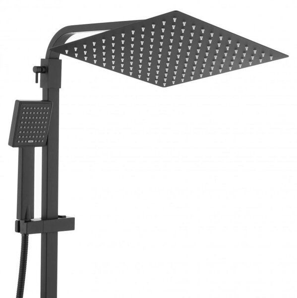 Erga Goba, set de dus cu robinet termostatic si cap de ploaie 30x30 cm, negru mat, ERG-YKA-BP.GOBA-THERM-30-BLK