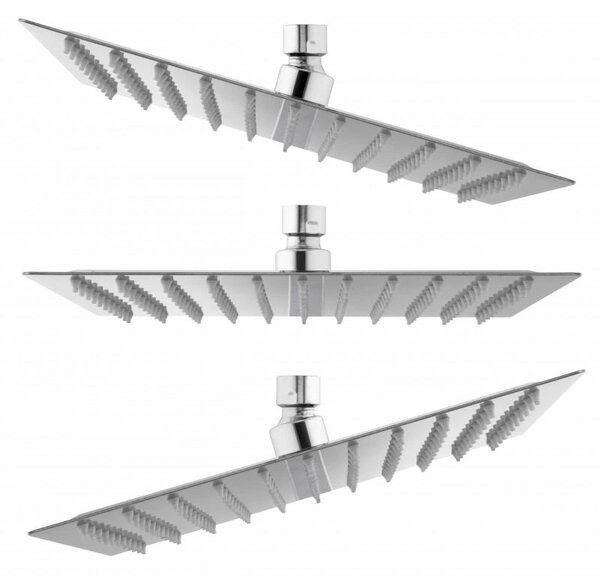 Erga Goba, set de dus cu robinet termostatic si cap de ploaie 25x25 cm, crom, ERG-YKA-BP.GOBA-THERM-25-CHR