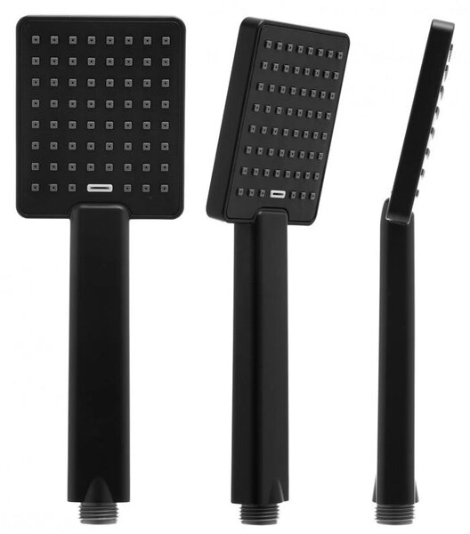 Erga Goba, set de dus cu robinet termostatic si cap de ploaie 30x30 cm, negru mat, ERG-YKA-BP.GOBA-THERM-30-BLK