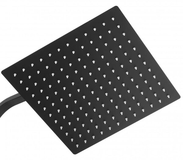 Erga Goba, set de dus cu robinet termostatic si cap de ploaie 30x30 cm, negru mat, ERG-YKA-BP.GOBA-THERM-30-BLK