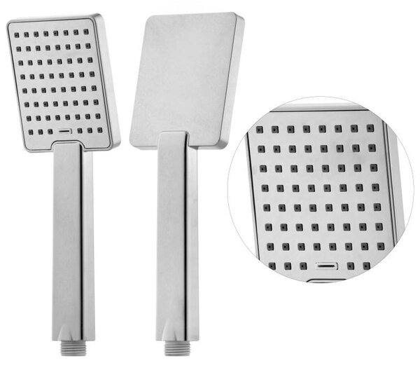 Erga Goba, set de dus cu robinet termostatic si cap de ploaie 25x25 cm, crom, ERG-YKA-BP.GOBA-THERM-25-CHR