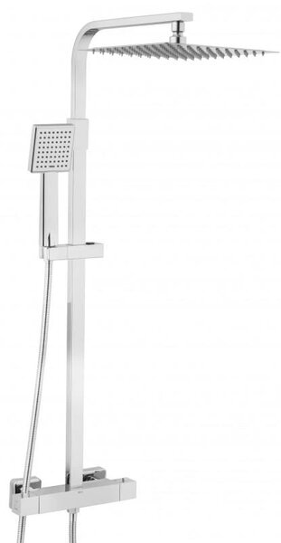 Erga Goba, set de dus cu robinet termostatic si cap de ploaie 25x25 cm, crom, ERG-YKA-BP.GOBA-THERM-25-CHR