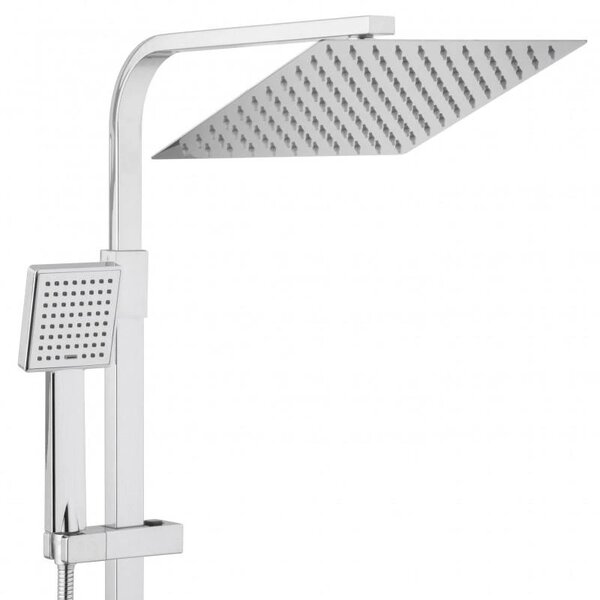 Erga Goba, set de dus cu robinet termostatic si cap de ploaie 25x25 cm, crom, ERG-YKA-BP.GOBA-THERM-25-CHR