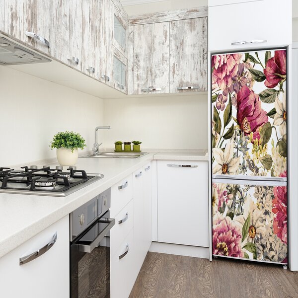Autocolant pe frigider model floral