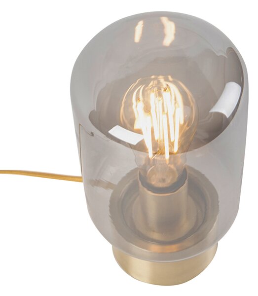 Lampă de masă de design din alamă cu sticlă fumurie - Bliss Cute