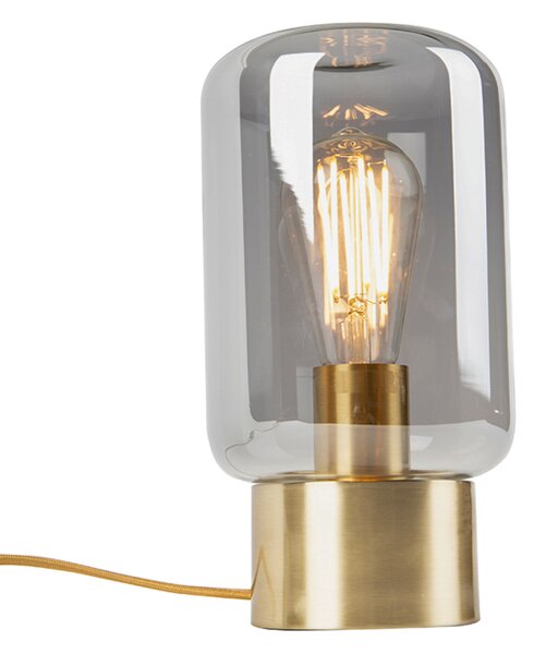 Lampă de masă de design din alamă cu sticlă fumurie - Bliss Cute