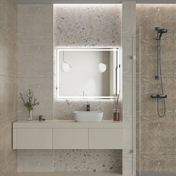 Erga Harper, oglinda LED 100x80cm, 2760 lm, 6500K, iluminare fata/spate, ERG-V01-113-1080-00