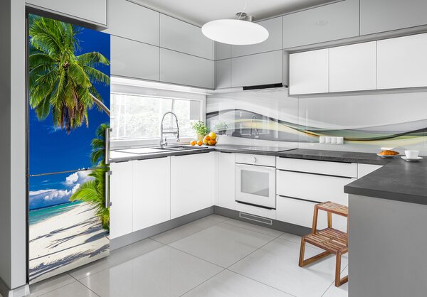 Autocolant frigider acasă plaja tropicala