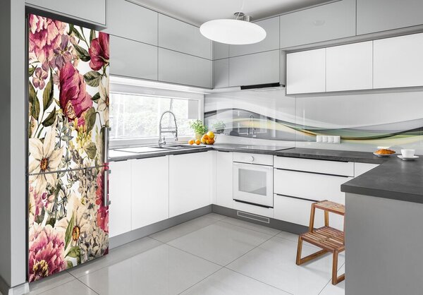 Autocolant pe frigider model floral