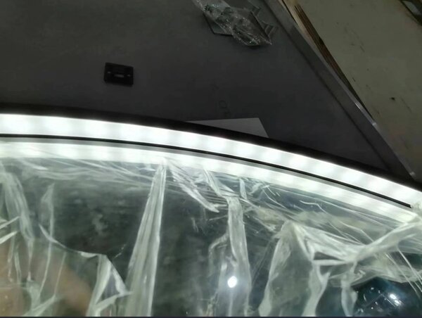 Erga Charlotte, oglinda rotunda cu LED 60cm, cadru metalic negru, 1380 lm, 6500K, iluminare laterala fata, ERG-V01-204-6060-BK
