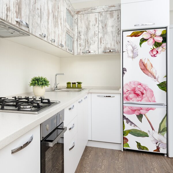Autocolant pe frigider model floral