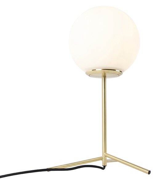 Lampă de masă Art Deco din alamă cu sticlă opala 45,5 cm - Pallon