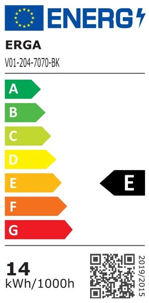 Erga Charlotte, oglinda rotunda cu LED 70cm, cadru metalic negru, 1610 lm, 6500K, iluminare laterala fata, ERG-V01-204-7070-BK