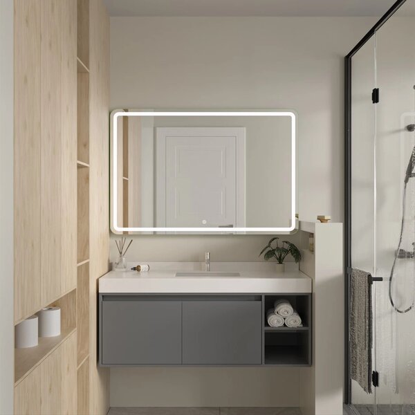 Erga Isabella, oglinda LED 120x80cm, 3105 lm, 6500K, iluminare fata/spate, ERG-V01-129-1280-00