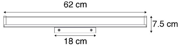 Lampă de perete modernă pentru baie neagră 62 cm IP44 - Cascada