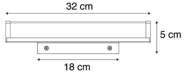 Aplică neagră 32 cm IP44 - Cascada