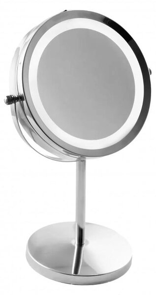 Erga Kimi, oglindă cosmetică măritoare cu lumină de fundal LED 210x320 mm, crom, ERG-YKA-CH.KIMI