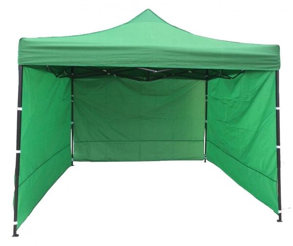 Pavilion De Gradina Metalic GardenLine, 3x3 M, Pliabil, 3 Pereti Laterali, Verde