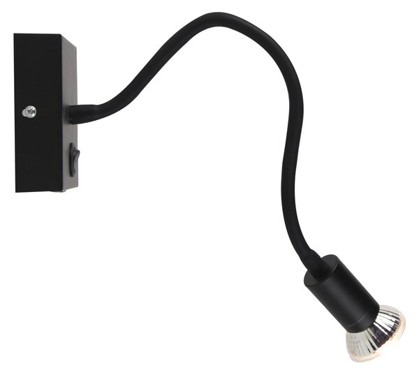Lampă de perete modernă flexibilă USB neagră - Zeno