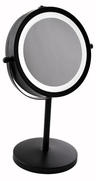 Erga Kimi, oglindă cosmetică măritoare cu lumină de fundal LED 210x320 mm, negru mat, ERG-YKA-CH.KIMI-BLK