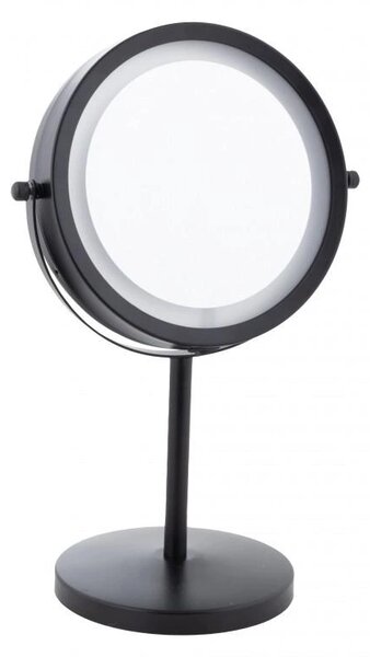 Erga Kimi, oglindă cosmetică măritoare cu lumină de fundal LED 210x320 mm, negru mat, ERG-YKA-CH.KIMI-BLK