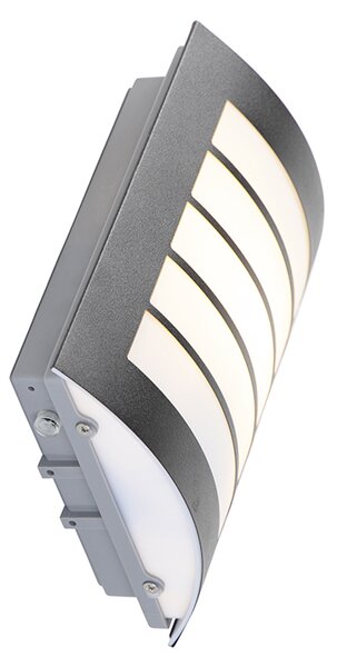 Lampă de perete exterioară neagră IP44 cu senzor crepuscular - Miro