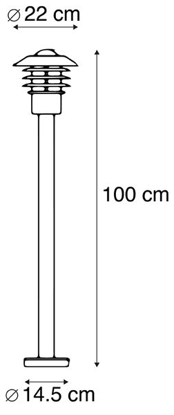 Lampă modernă de exterior neagră 100 cm IP44 - Prato