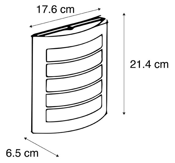 Lampă de perete exterioară neagră IP44 cu senzor crepuscular - Miro