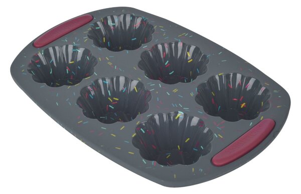Forma briose, 6 portii, negru, silicon, Felice