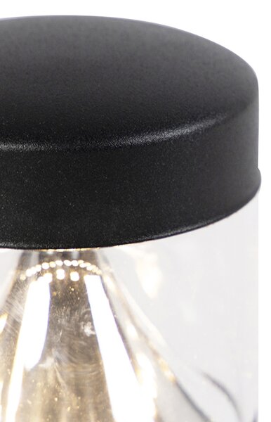 Lampă modernă pentru exterior neagră 40 cm IP44 cu LED - Roxy