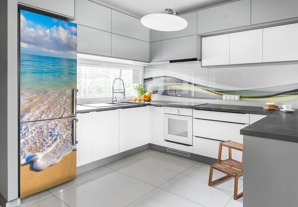 Autocolant pe frigider plaja tropicala