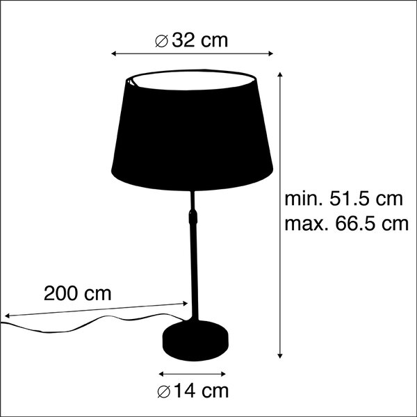 Lampă de masă auriu/alamă cu abajur negru cu auriu 32 cm - Parte