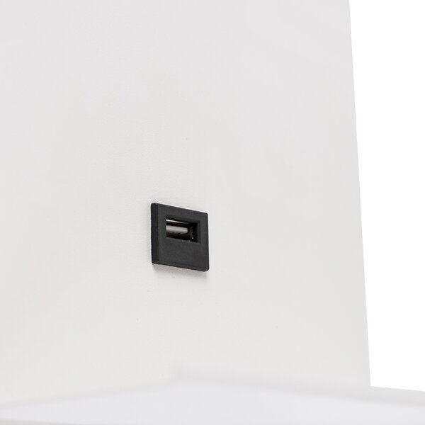 Aplică modernă albă cu USB și braț flexibil - Flero